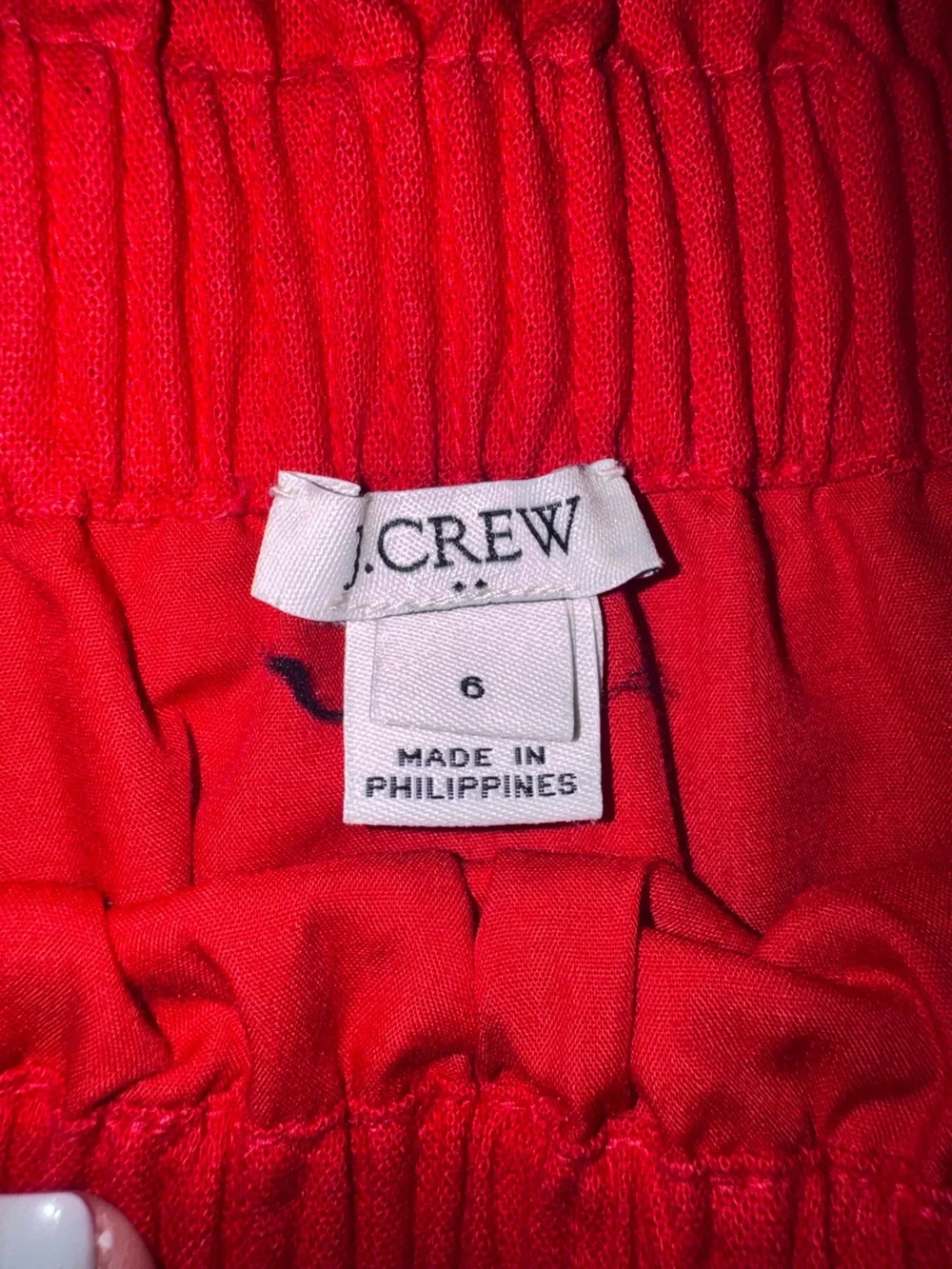 J. Crew Bright Red Scallop Hem Mini Skirt
